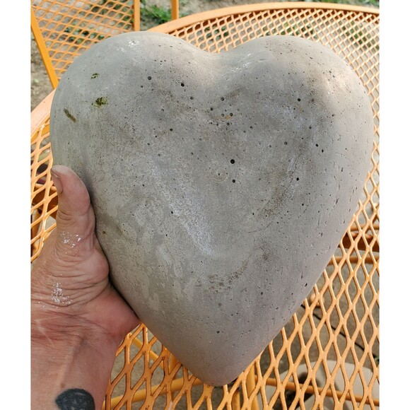 Handcrafted Cement Heart Shaped Bee Watering Station, Butterfly Puddler Dish - Picture 8 of 10